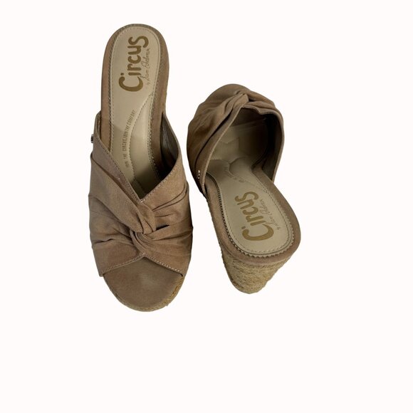 Circus Sam Edelman Bea Espadrille Wedge Bea Sandals Size 7.5 Beige Knot Summer - Picture 12 of 14